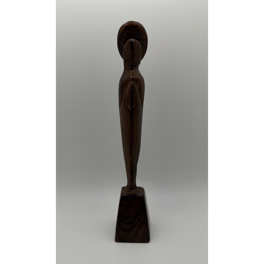 Vintage Hand Carved Virgin Mary Praying Wood Figure Religious Catholic 7.5"